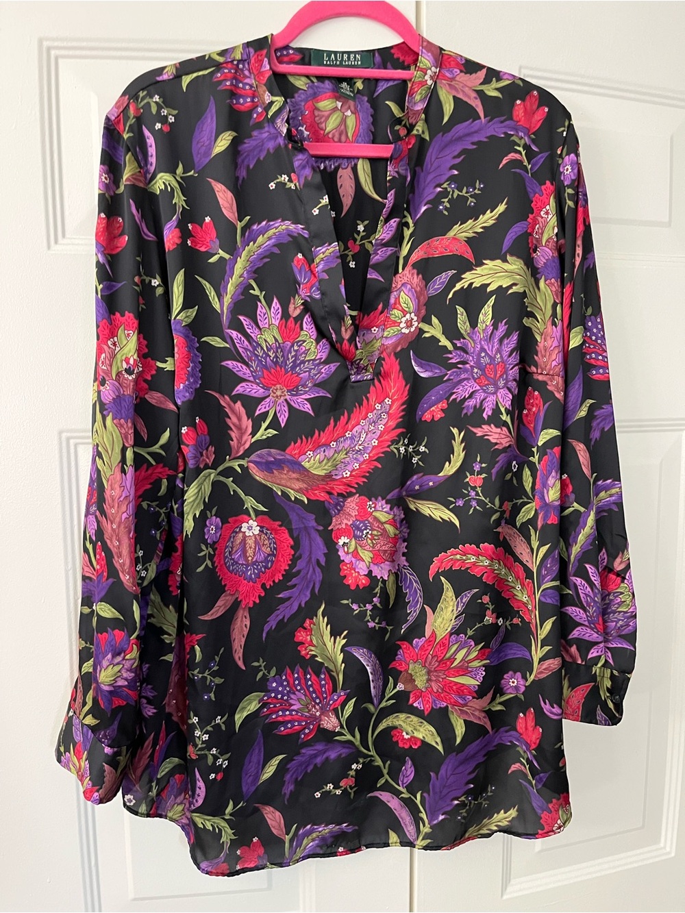 Lauren Ralph Lauren 1X Floral Tunic Blouse